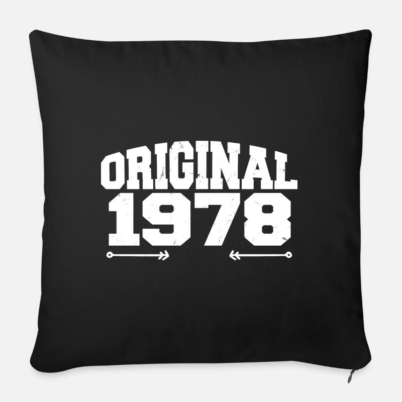 Original 1978 | Geburtstagsgeschenk 1978 - Sofakissen mit Füllung 45 x 45 cm - Schwarz