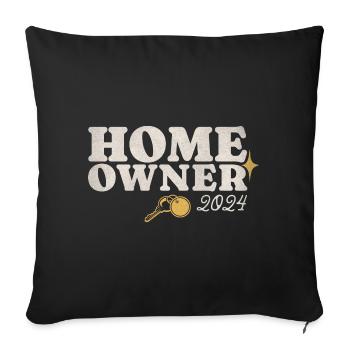 Propriétaire 2024 - Coussin et housse de 45 x 45 cm - noir - Devant