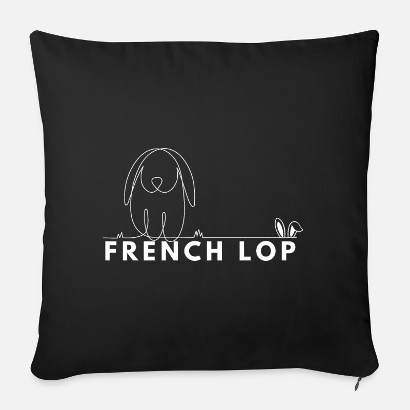 French lop - Sofa pillow with filling 45cm x 45cm - black