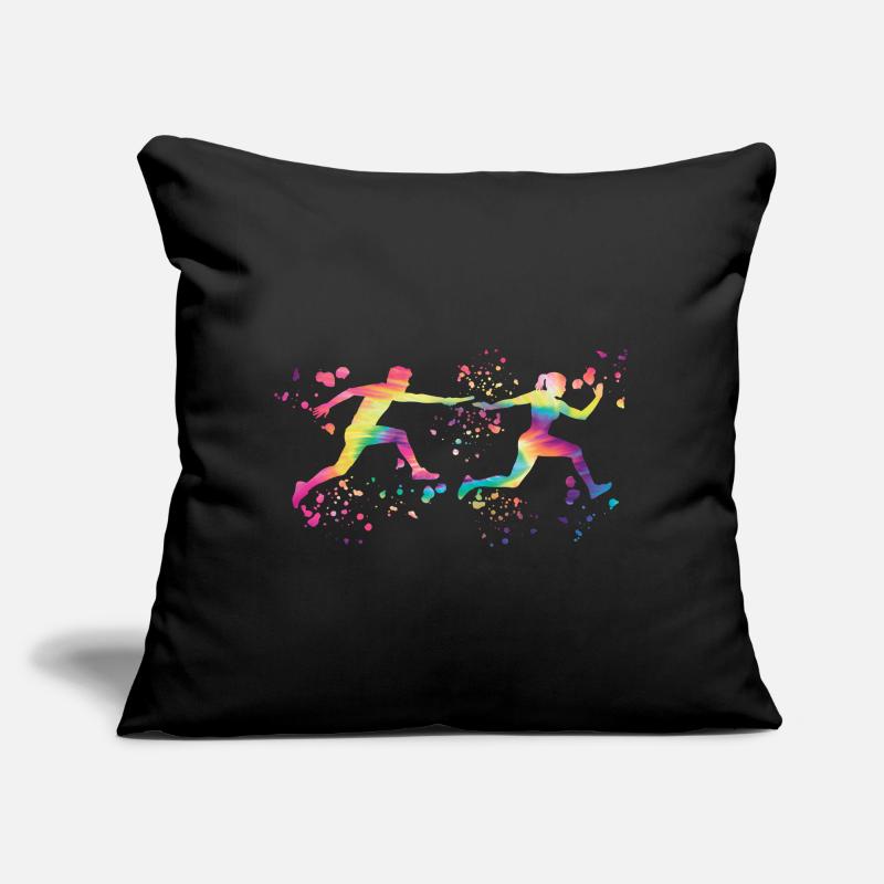 Coureur de relais, Course de relais, Course de relais, Course de relais Coussin et housse de 45 x 45 cm