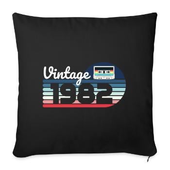 Vintage 1982 birth in 1982 gift man woman - Sofa pillow with filling 45cm x 45cm - black - Front
