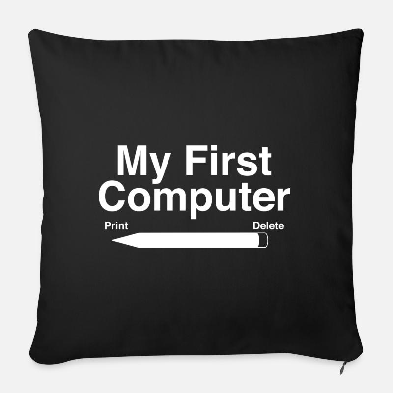 My First Computer - Sofa pillow with filling 45cm x 45cm - black