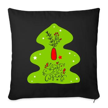 Fir tree - Sofa pillow with filling 45cm x 45cm - black - Front