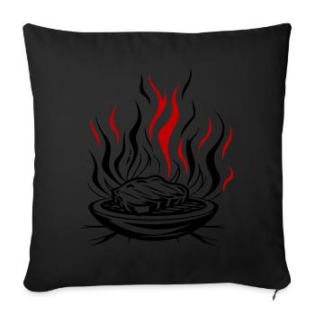 Grill Flame Meat Bbq - Sofa pillow with filling 45cm x 45cm - black - Front