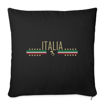 Italien, Italia, Italy, Logo, I Love Italy - Sofakissen mit Füllung 45 x 45 cm - Schwarz - Vorne