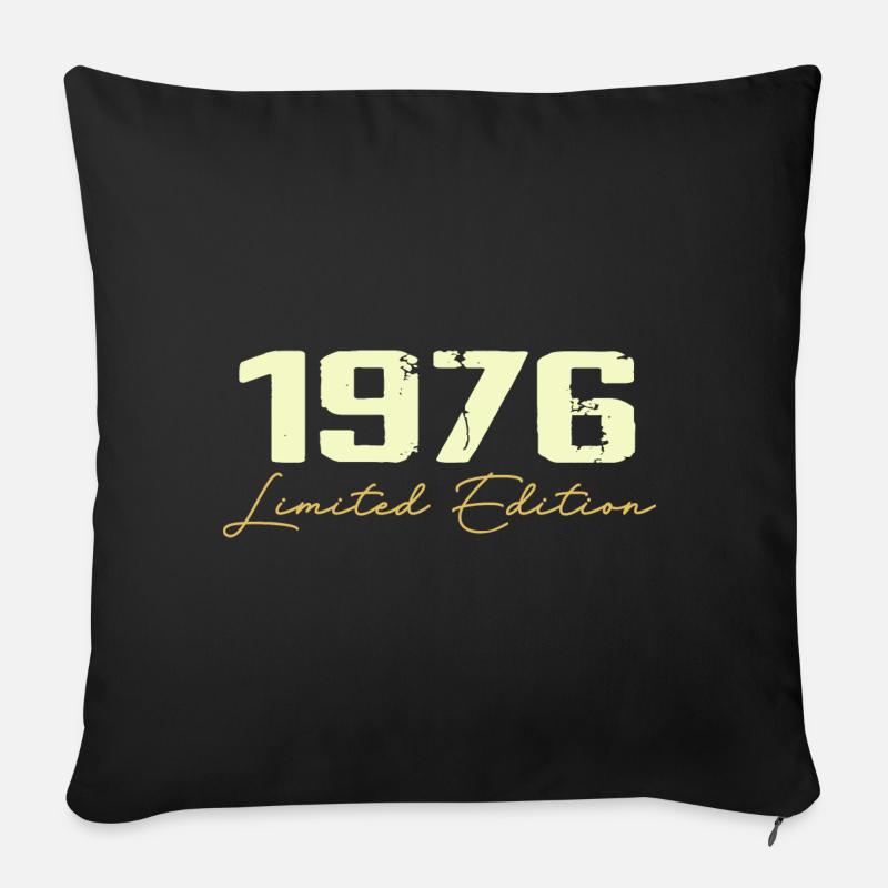 1976 Limitierte Auflage - 1976 Geburtstagsgeschenk - Sofakissen mit Füllung 45 x 45 cm - Schwarz