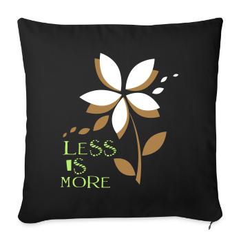 Moins, c’est plus - Coussin et housse de 45 x 45 cm - noir - Devant