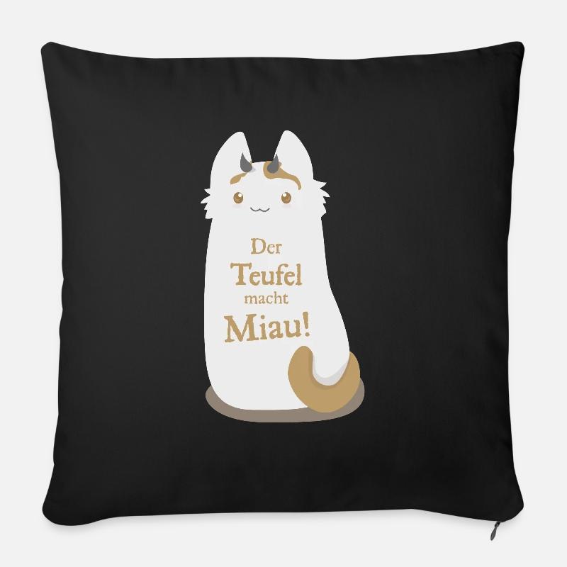 Miau - Sofakissen mit Füllung 45 x 45 cm - Schwarz