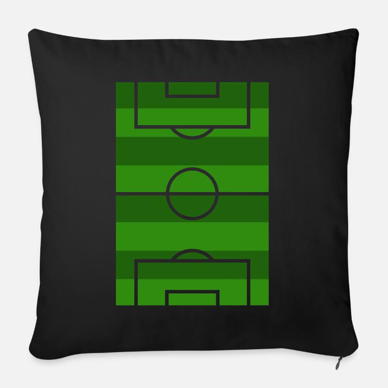 Fußballfeld - Sofakissen mit Füllung 45 x 45 cm - Schwarz