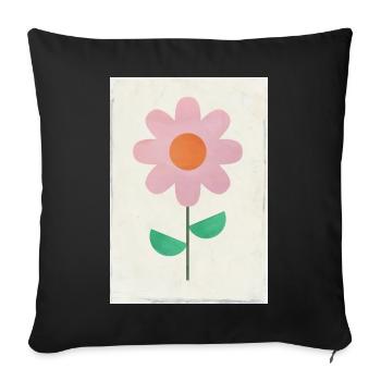 Flower - Sofa pillow with filling 45cm x 45cm - black - Front