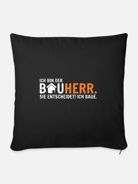Bauherr - Sofakissen mit Füllung 45 x 45 cm - Schwarz