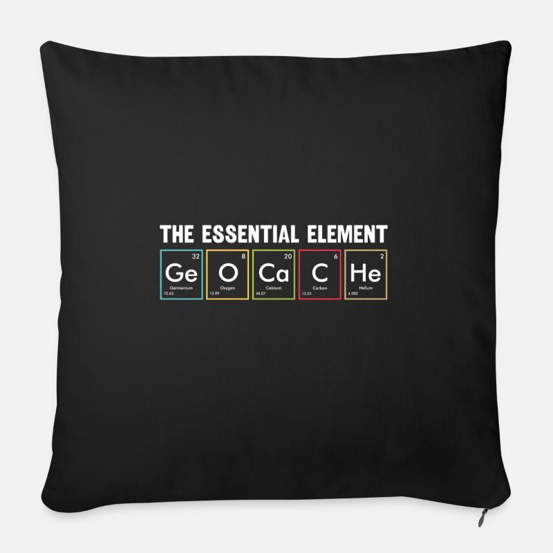 Geocaching Geocacher Geschenk - Sofakissen mit Füllung 45 x 45 cm - Schwarz