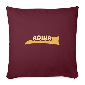 First name Adina - Sofa pillow with filling 45cm x 45cm - burgundy - Front