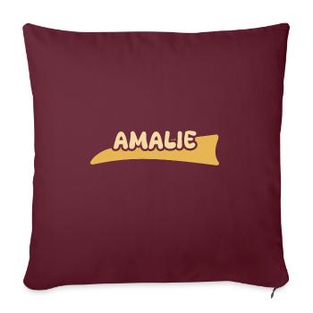 First name Amalie - Sofa pillow with filling 45cm x 45cm - burgundy - Front