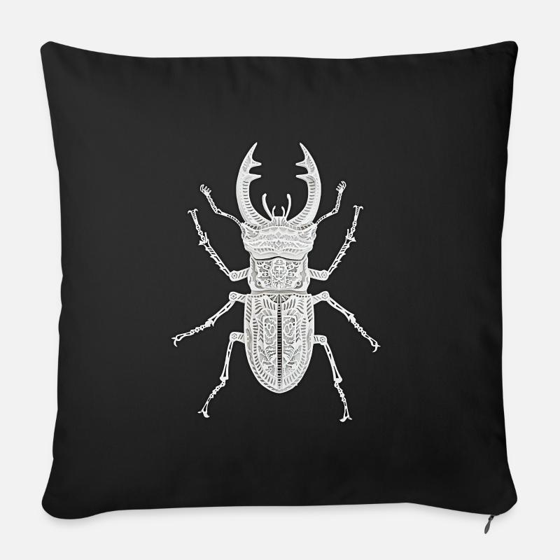Hirschkäfer - Sofakissen mit Füllung 45 x 45 cm - Schwarz