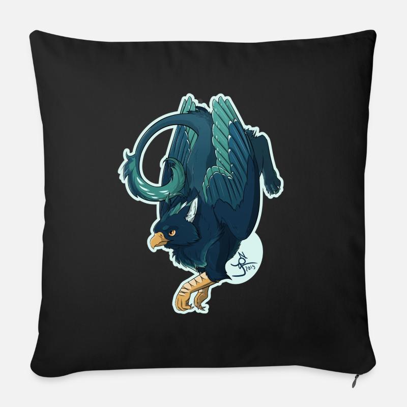 Fibonacci Gryphon - Sofa pillow with filling 45cm x 45cm - black