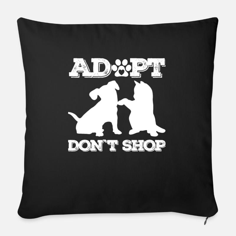 Adopt don't Shop - Sofakissen mit Füllung 45 x 45 cm - Schwarz