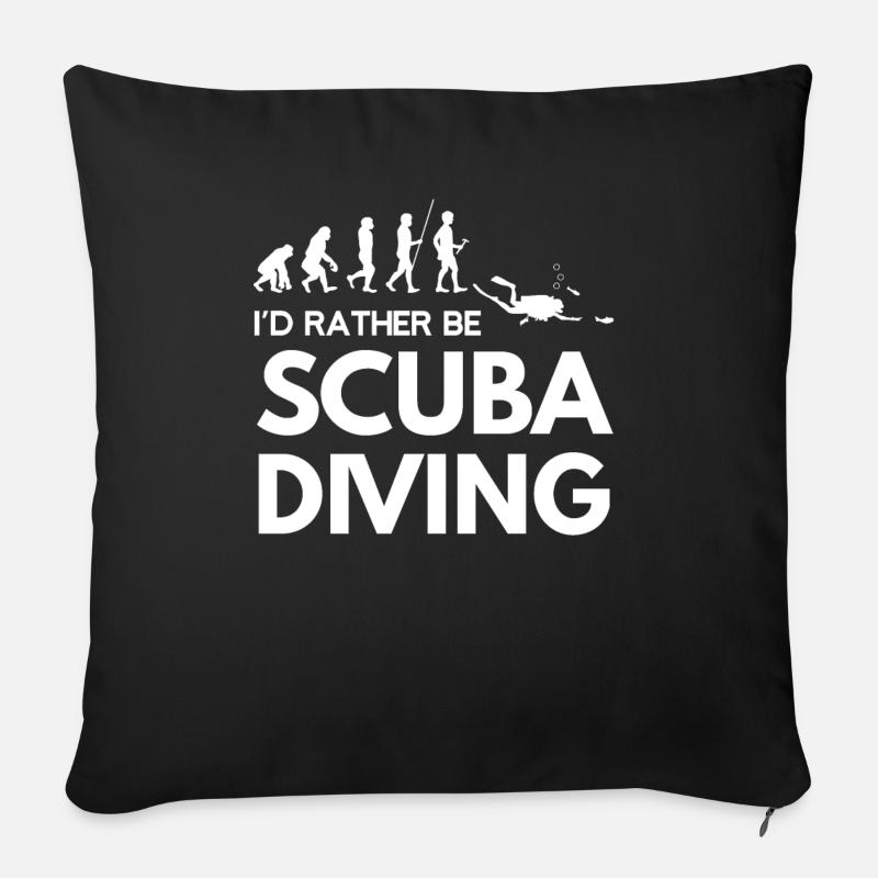 Tauchen - Taucher - Scuba Diving - Evolution - Sofakissen mit Füllung 45 x 45 cm - Schwarz