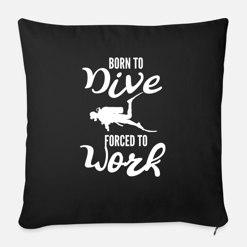 Diving - Diver - Scuba Diving - Work - Sofa pillow with filling 45cm x 45cm - black