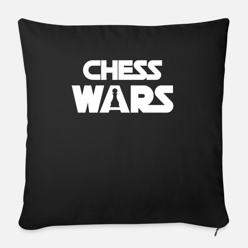 Chess - Chess player - Chess set - Gift - Sofa pillow with filling 45cm x 45cm - black
