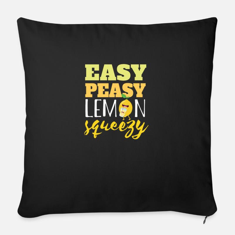 Easy Peasy Lemon Squeezy - Sofa pillow with filling 45cm x 45cm - black