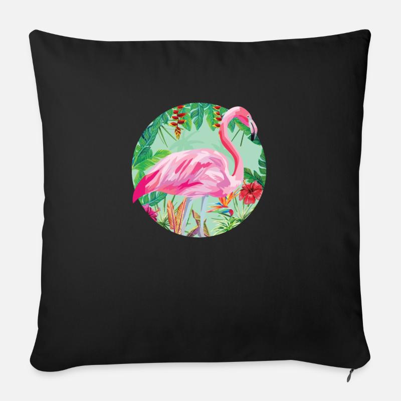 flamingo - Sofa pillow with filling 45cm x 45cm - black