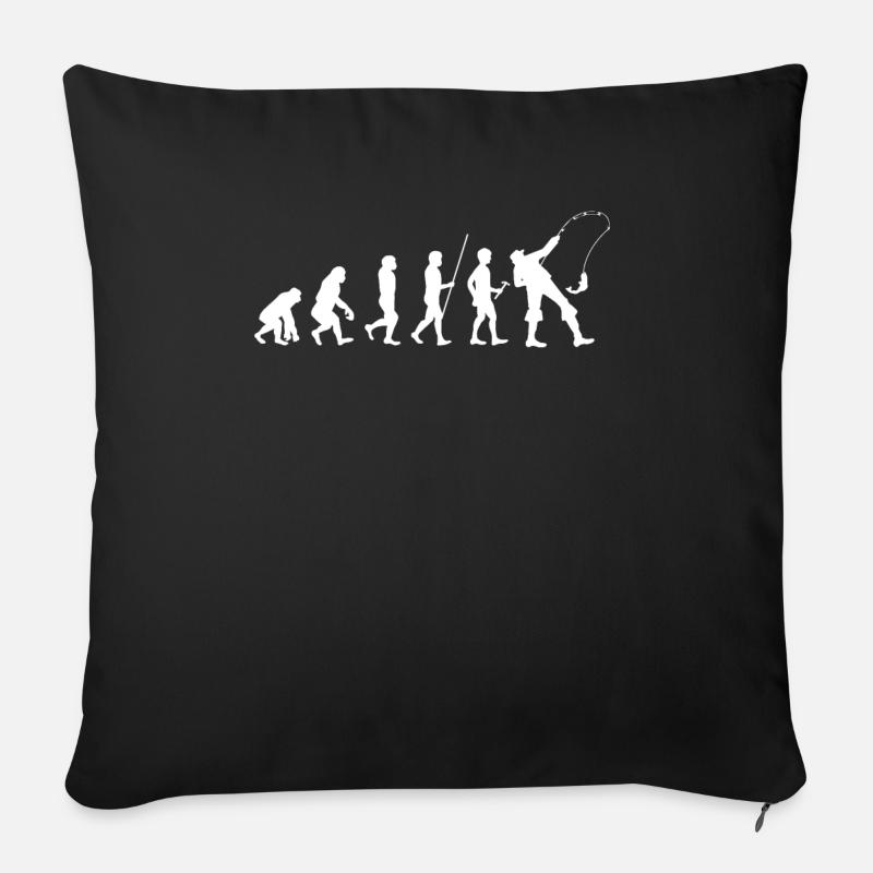 Pêche - Pêche - Pêche - Pêche - Pêche - Evolution - Coussin et housse de 45 x 45 cm - noir