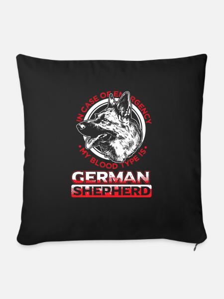 Schäferhund - Sofakissen mit Füllung 45 x 45 cm - Schwarz