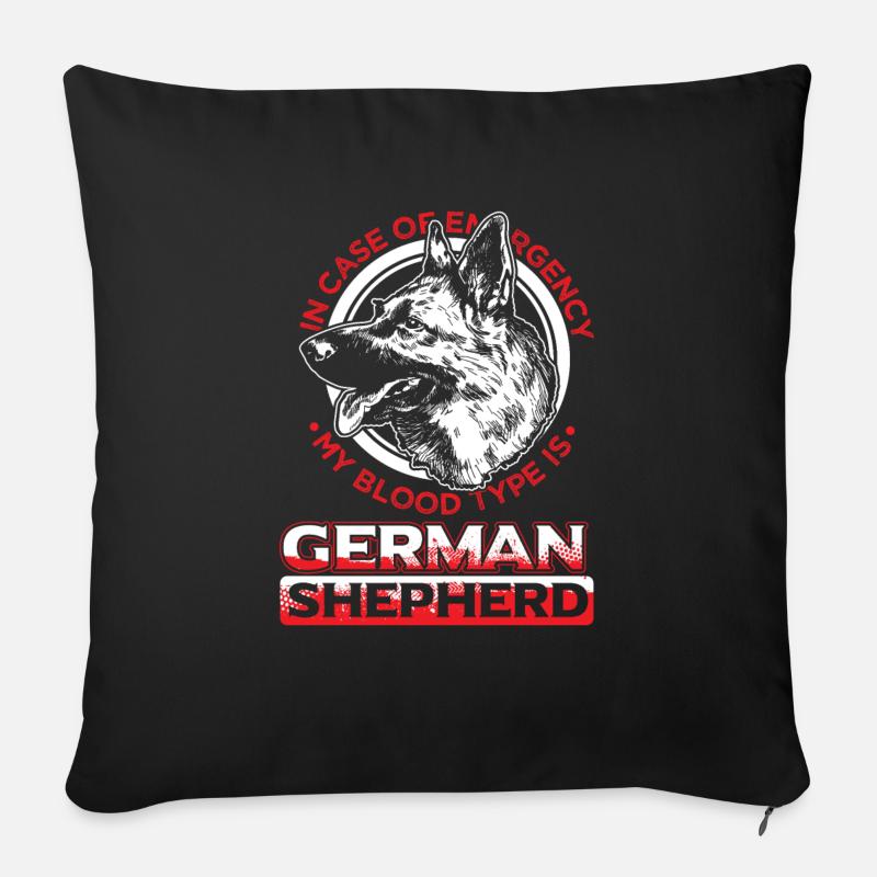 German shepherd - Sofa pillow with filling 45cm x 45cm - black