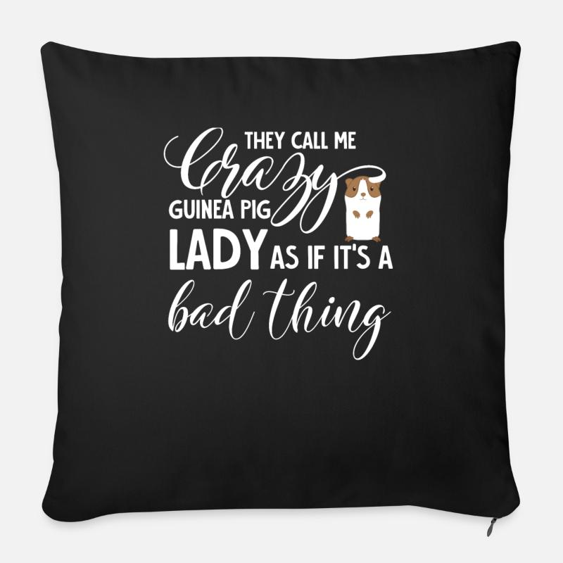 Cochon d'Inde - Cochon d'Inde - Fou - Coussin et housse de 45 x 45 cm - noir