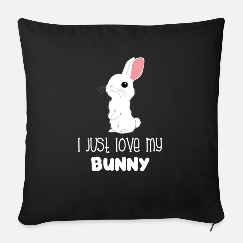 Lapins - Lapins - Lapins - Amour - Coussin et housse de 45 x 45 cm - noir