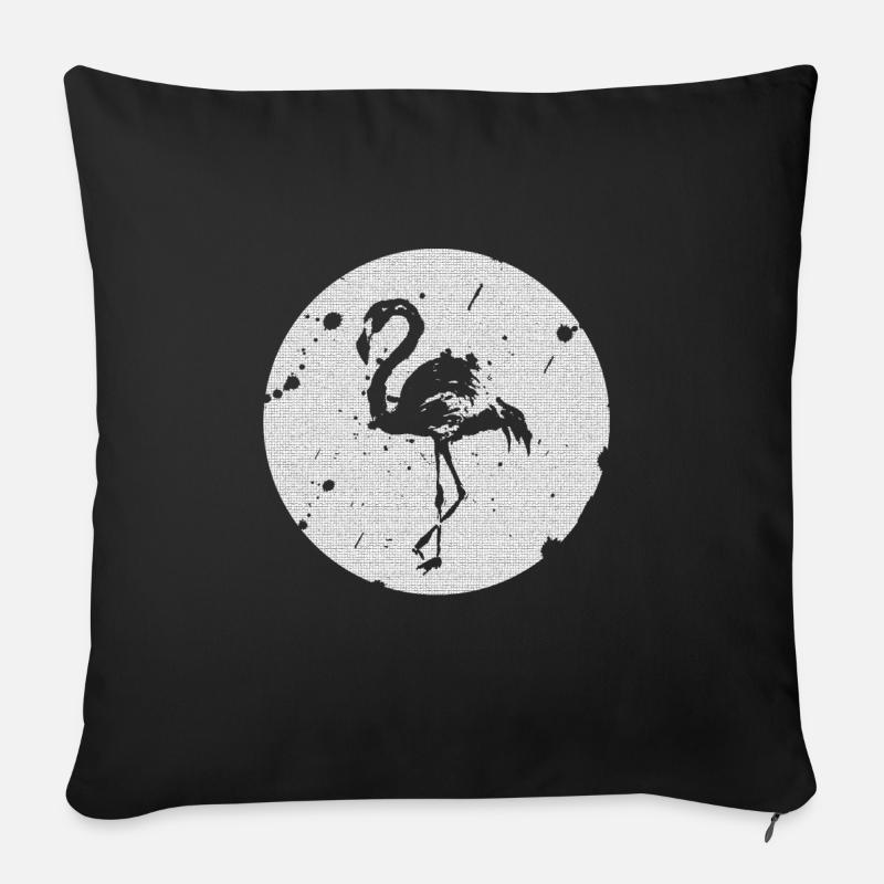 Flamingo schwarz-weiß - Sofakissen mit Füllung 45 x 45 cm - Schwarz