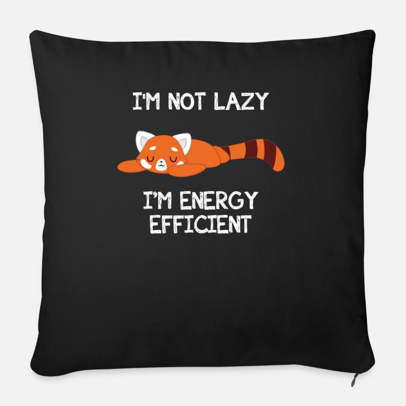 Red Panda - Cat Bear - Lazy - Energy Saving - Sofa pillow with filling 45cm x 45cm - black