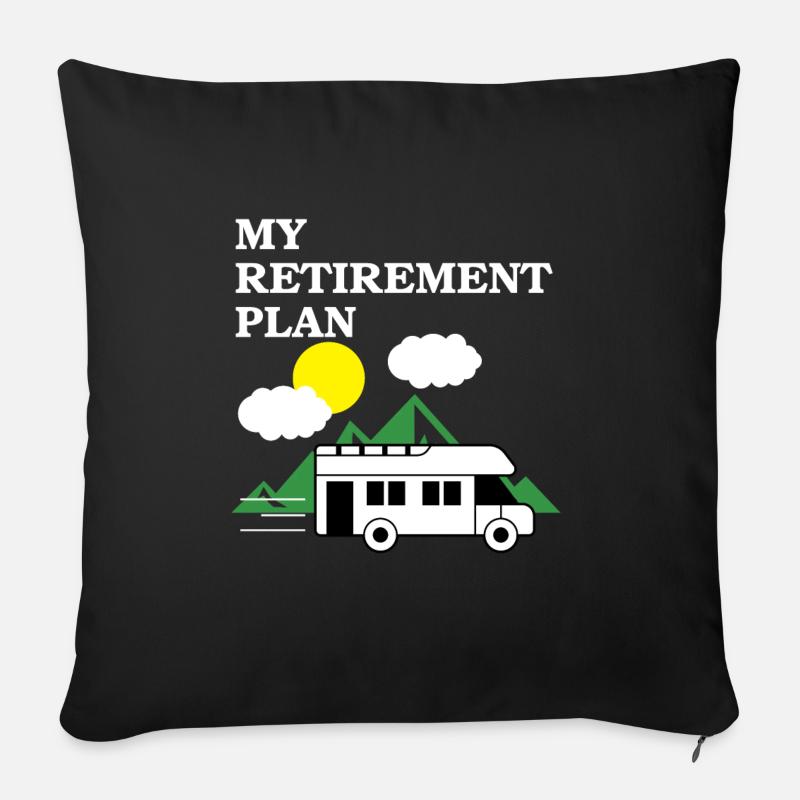 Caravane de retraite - Coussin et housse de 45 x 45 cm - noir