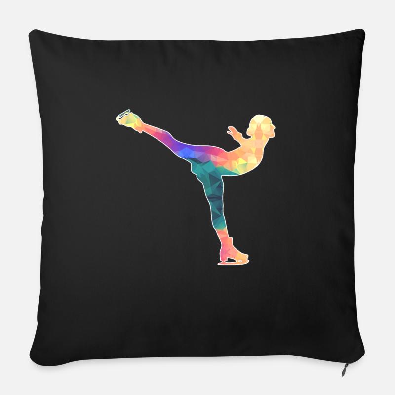 Eiskunstläuferin / Eiskunstläufer / Eiskunstlauf - Sofakissen mit Füllung 45 x 45 cm - Schwarz