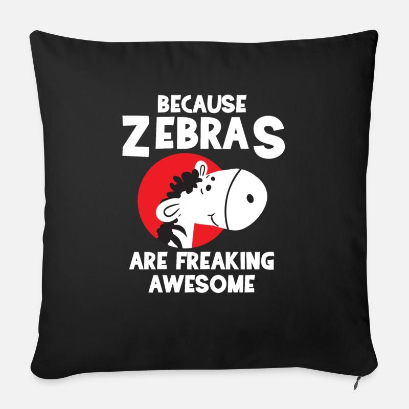 Zebra - Zebras - Zebrafan - Gift - Awesome - Sofa pillow with filling 45cm x 45cm - black