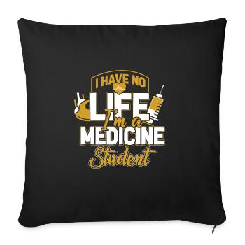 Médecin étudiant médecin cadeau médecin - Coussin et housse de 45 x 45 cm - noir - Devant