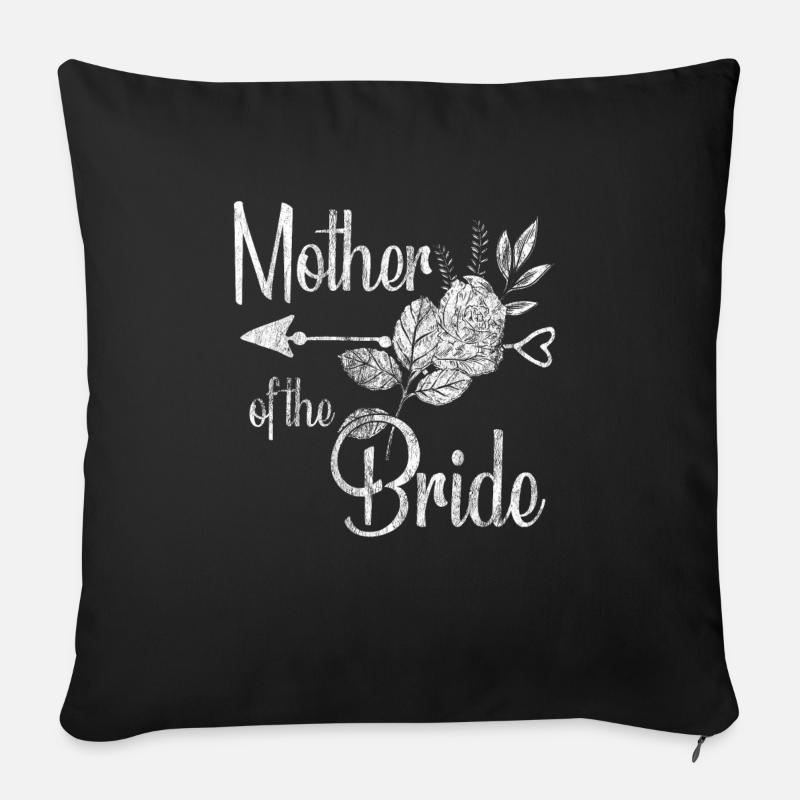 Mère de la mariée cadeau mère de la mariée - Coussin et housse de 45 x 45 cm - noir