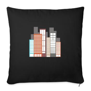 bâtiment - Coussin et housse de 45 x 45 cm - noir - Devant