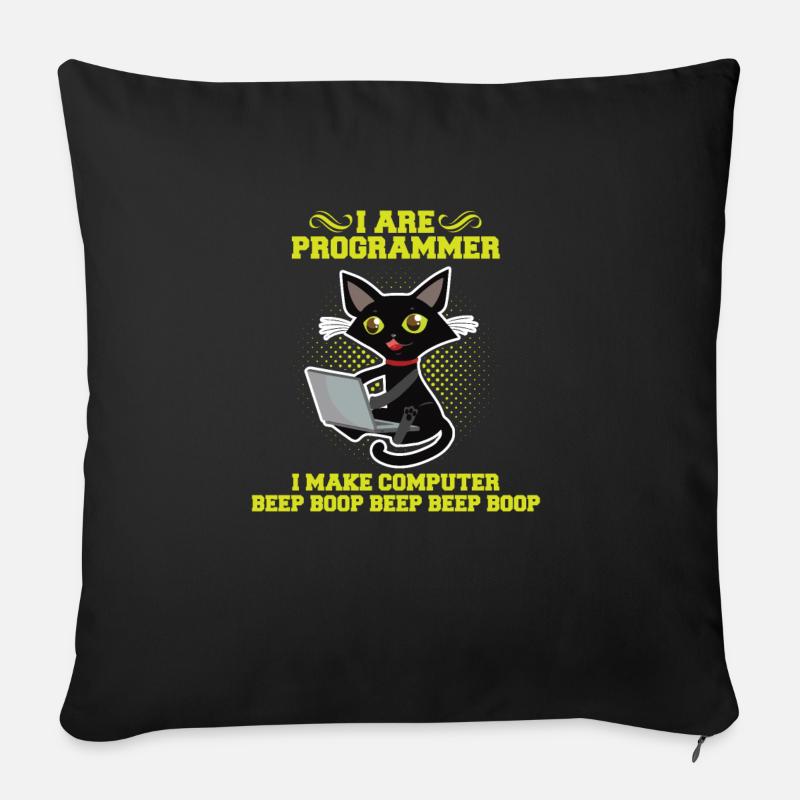 Spécialiste informatique - Coussin et housse de 45 x 45 cm - noir