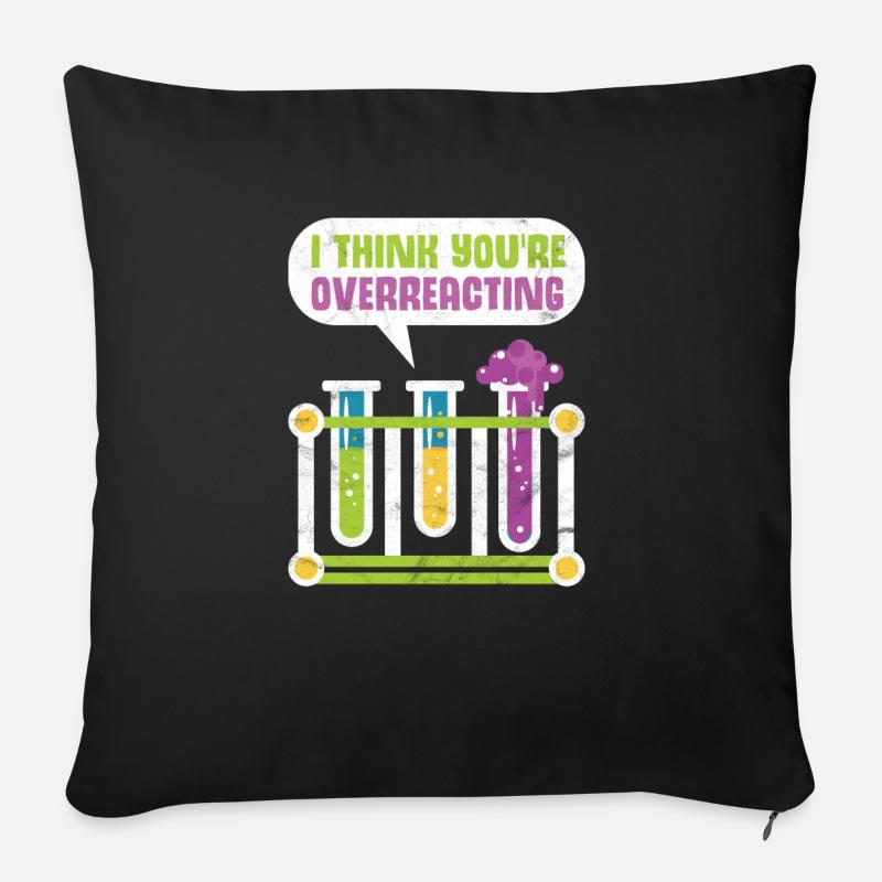 Dites chimie chimiste nerd cadeau université - Coussin et housse de 45 x 45 cm - noir