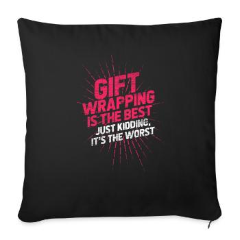 Wrapping gifts wrapping birthday - Sofa pillow with filling 45cm x 45cm - black - Front