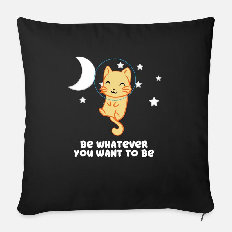 Chat - Chats T-Shirt - Chats - Soyez vous-même - Coussin et housse de 45 x 45 cm - noir