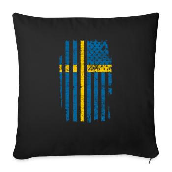 Drapeau des États-Unis - Coussin et housse de 45 x 45 cm - noir - Devant