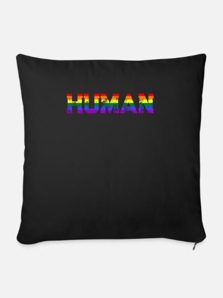 LGBT Gay Pride Human Schwul Lesbisch Homosexuell - Sofakissen mit Füllung 45 x 45 cm - Schwarz