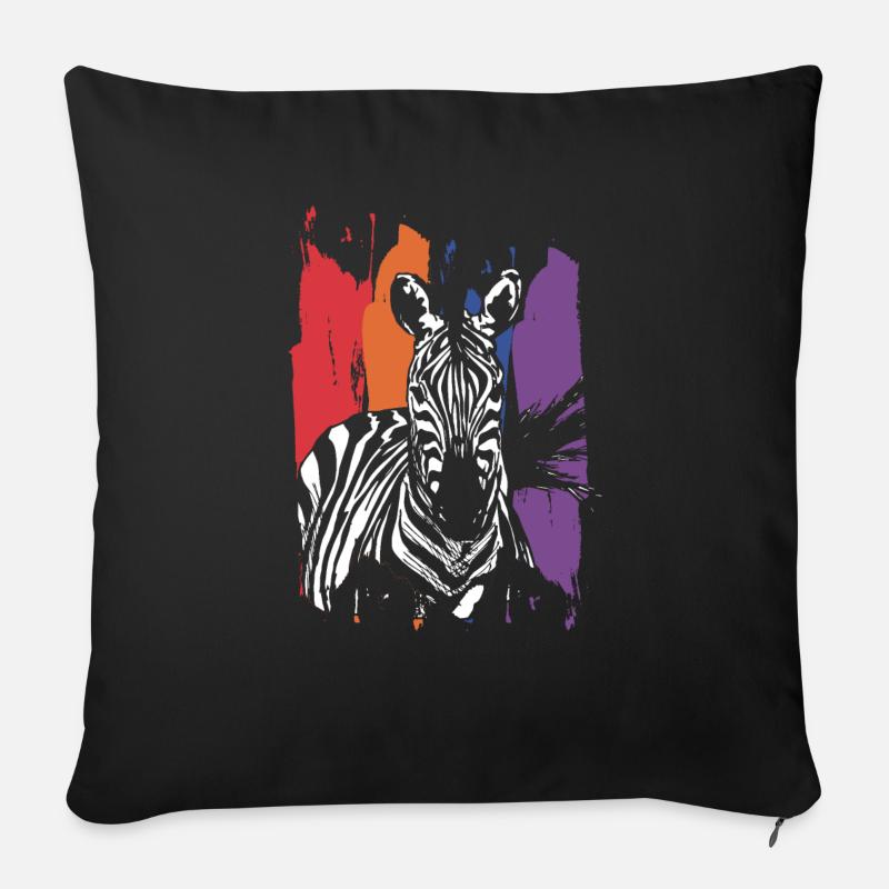 Zebra - Sofakissen mit Füllung 45 x 45 cm - Schwarz