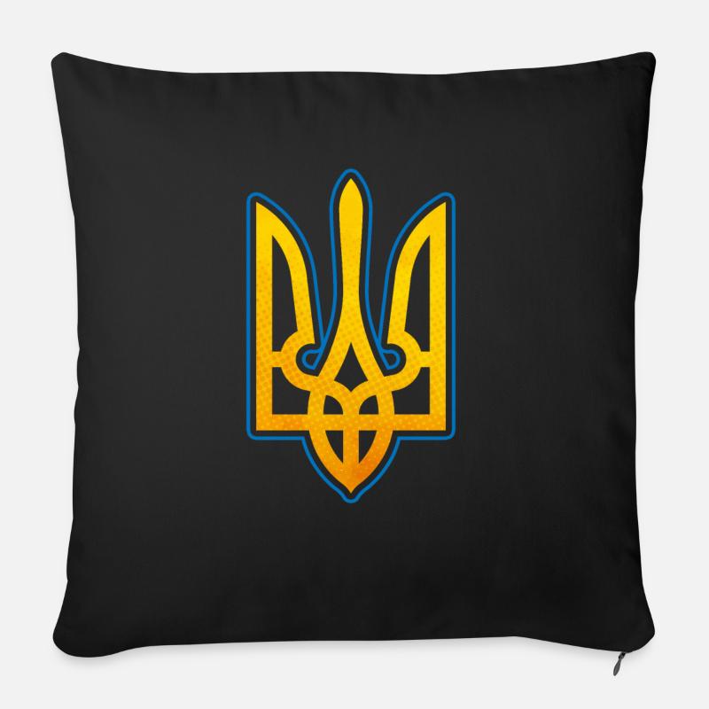 Ukraine Emblem - Sofakissen mit Füllung 45 x 45 cm - Schwarz
