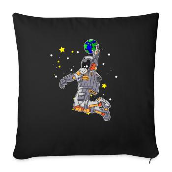 Dunking cadeau de l'espace astronaute de basket - Coussin et housse de 45 x 45 cm - noir - Devant