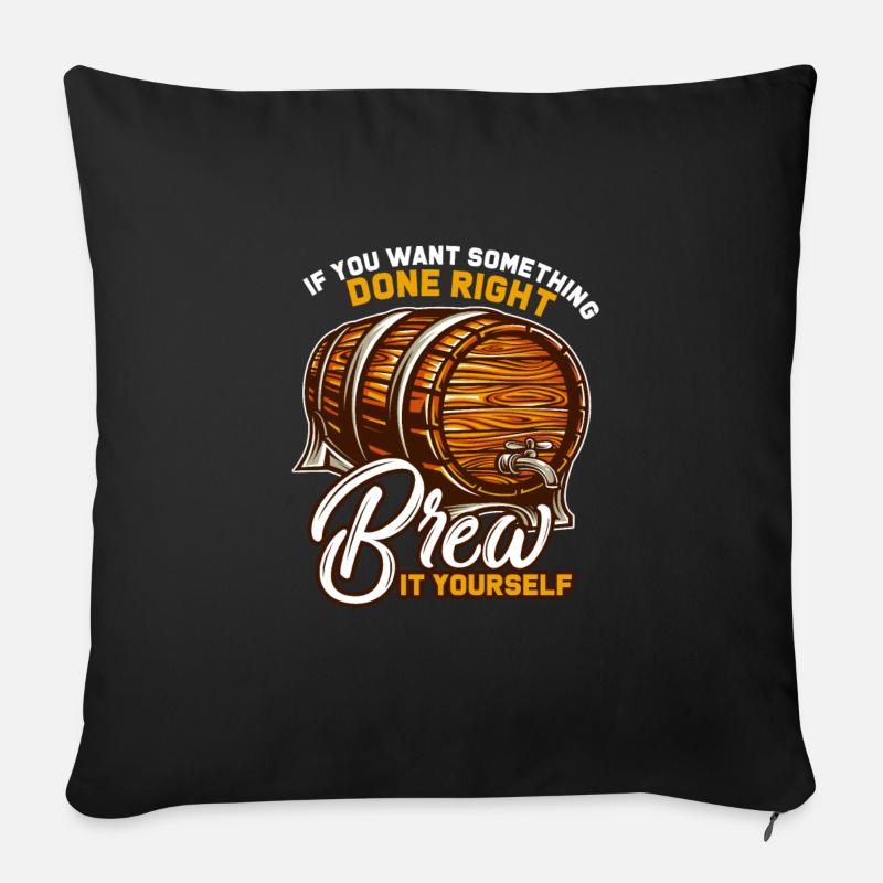 bière - Coussin et housse de 45 x 45 cm - noir