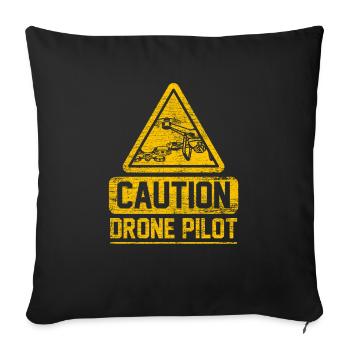 Appareil de drones appareil - Coussin et housse de 45 x 45 cm - noir - Devant